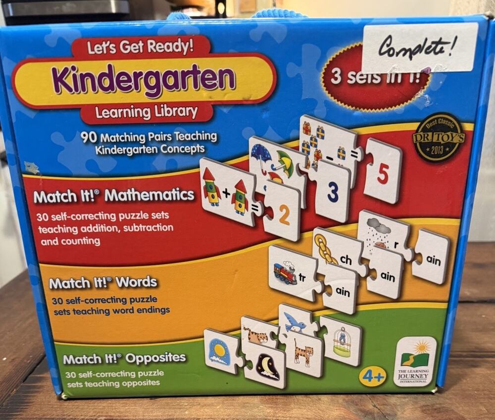 The Learning Journey Kindergarten 3 Sets in 1Match It Cards homeschool education